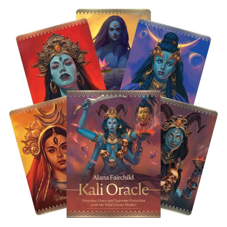Image of 44 Pieces Kali Oracle Tarot Cards Decks Wild Divine Mother Hindu Traditional Standard Tarot Deck Fortune Telling Game Divination Tools for Beginners (Style 26)