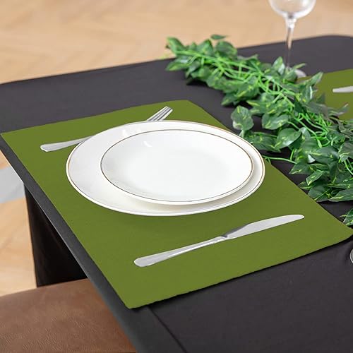 Miniatura 5 de Juego de 8 manteles individuales de tela tipo lino, lavables a máquina, manteles individuales resistentes al calor, sin arrugas, de poliéster