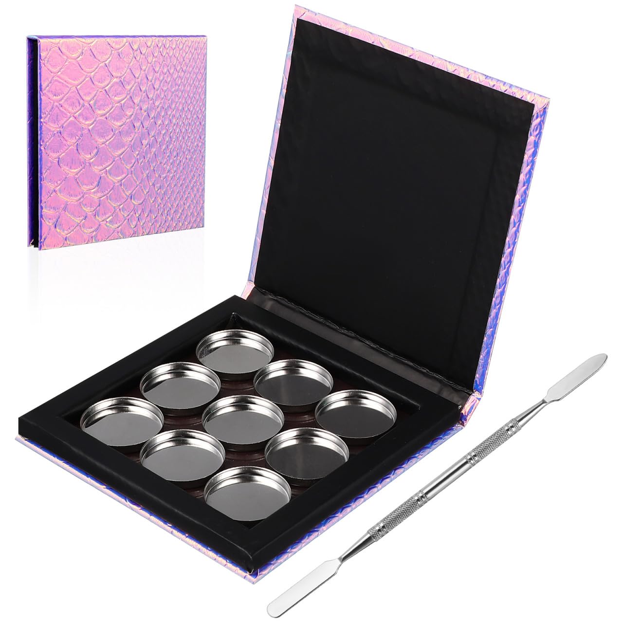 FOMIYES 3 Set vassoio per il trucco vuoto fard che cambia colore ombretto ricaricabile arrossire make up rossetto tavolozza di ombretti tavolozza di cosmetici Metallo palette di ombretti