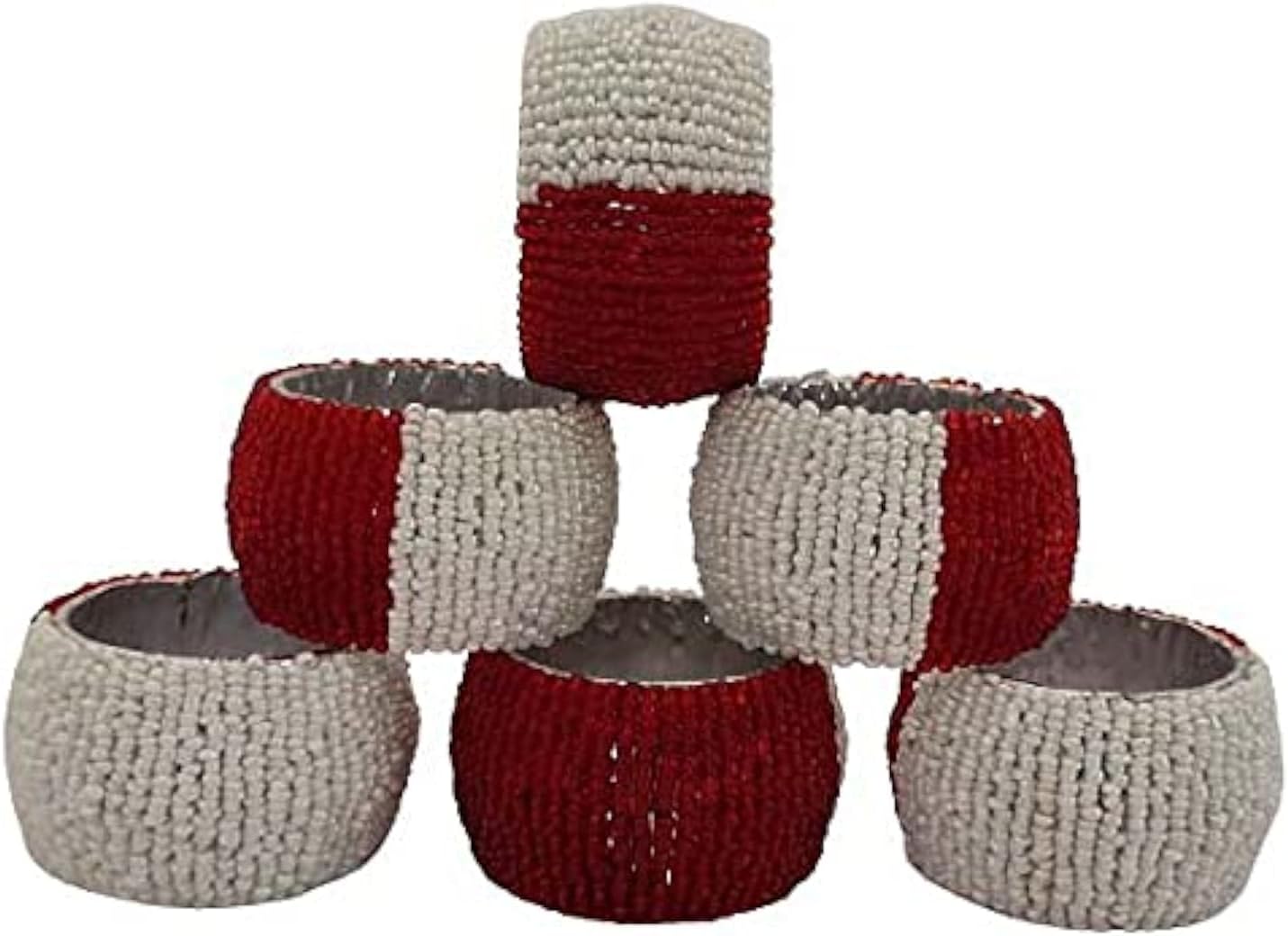 Sharvgun Mixed Color Beaded Napkin Holder Table Decoration Napkin Ring Christmas Party