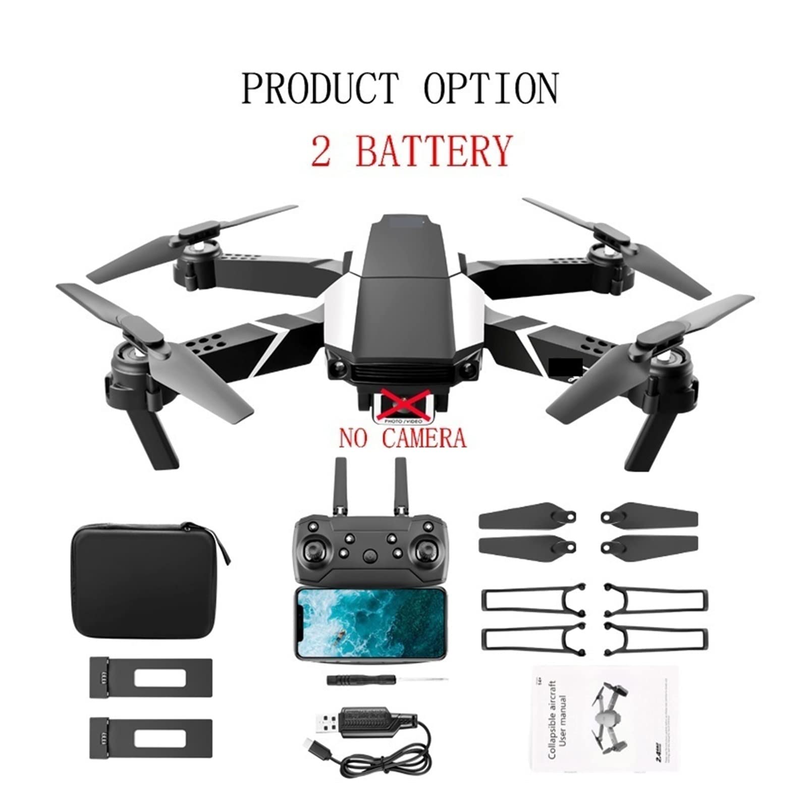 Drone Mini Drone 4K Podwójna kamera HD WiFi FPV Stabilne ciśnienie powietrza Zawis Profesjonalny składany quadkopter dla dzieci RC Samolot (Kolor: Szary Kamera 4K 3B Rozmiar: 1) (Brak kamery 2B 1)