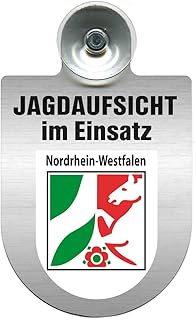 Einsatzschild Windschutzscheibe incl. Saugnapf - Jagdaufsicht im Einsatz - incl. Regionen nach Wahl - 309370 - Farbe Regio...