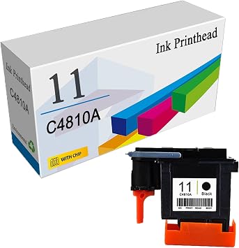 for HP 11 Ink Printhead Replacement C4811A Printhead Use to Designjet 500 510 800 1000 1100 1200dtn 2230 2280 2300 500ps 2600 K850dn Printers,Black-1 Pack