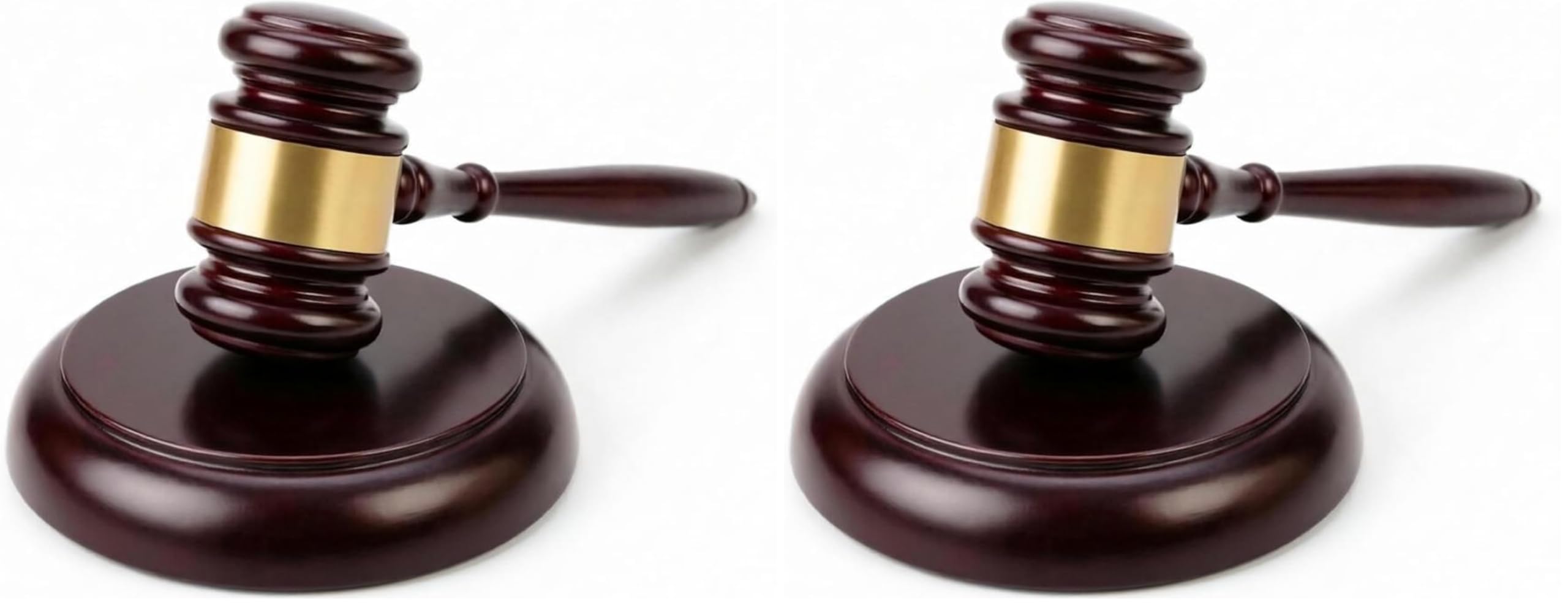 Wooden Gavel with Sound Block Set, Solid Wood Judge Gavel Set, Loud Clear Strike for Meetings, Auctions, Gift, HOA &amp; Mock Trials (Pack of 2)