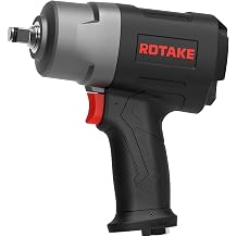 ROTAKE 1/2" Air Impact Wrench, 1245 ft-lbs, Twin Hammer, RT-5274 | 8600 RPM Speed, Heavy-Duty Aluminum Hammer Case, 4.56-lb Composite Body, 3-Speed Control, Auto Repair & Tire Service