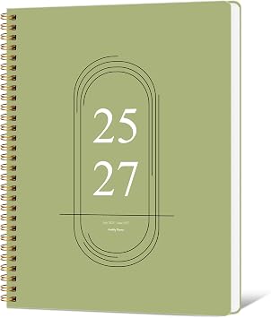 Monthly Planner 2026-2027 - 2 Year Monthly Planner Calendar 2026-2027, Jan. 2026 - June 2027, 7.3" * 9.5", 18 Months Calendar Planner with Waterproof Cover&Spiral Bound, for Office, School Home Planning - Green