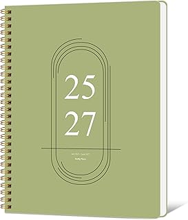 Monthly Planner 2025-2027 - 2 Year Monthly Planner Calendar 2025-2027, July 2025 - June 2027, 7.3" * 9.5", 24 Months Calendar Planner with Waterproof Cover＆Spiral Bound, for Office, School Home Planning - Green
