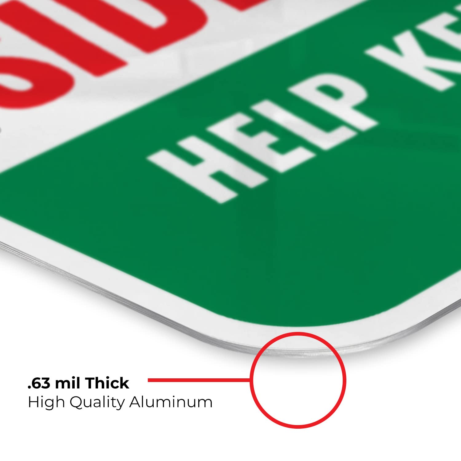 Curb Means Off The Sidewalk Help Keep The Sidewalks Clean and Our Trees Green Sign, 18x24 Inches, Rust Free .063 Aluminum, Fade Resistant, Made in USA