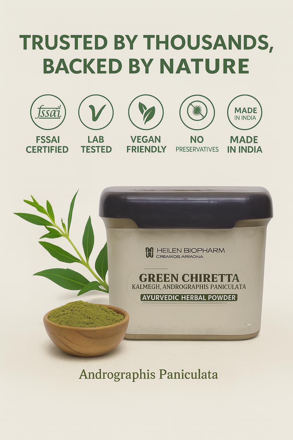 Heilen Biopharm Kalmegh Powder | Green Chiretta | Andrographis Paniculata | 100% Pure Ayurvedic Herbal Powder | Health & Immunity Support – 200g Pack of 1 - Image 8 thumbnail