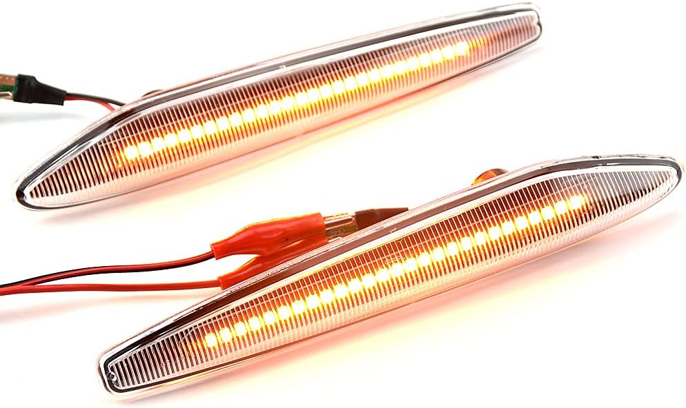 1 pair Front Fender Marker Lights Dynamic LED Side Markers Compatible with A-lfa Romeo 159/159 Sportwagon/Boera/Spider typ 939-Crystal white