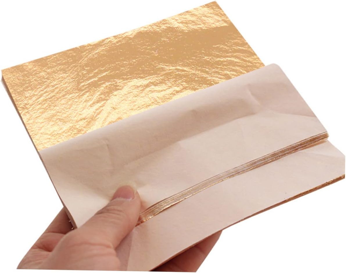 100Pcs Imitation Foil Paper for Lightweight for Gilding Home Decor Scrapbooking Furniture Restoration Versatile Application Various