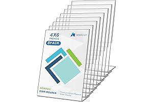 Clear Plastic Sign Holder Display Stand for 4x6 Pictures, Ideal for Tabletop Use (8-Pack)