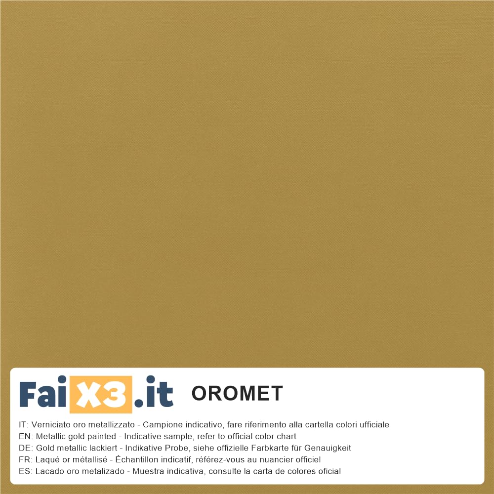 FaiX3.it - Profilo angolare ad L 80x40x2 mm in alluminio, verniciato oro metallizzato, lunghezza 1000 mm