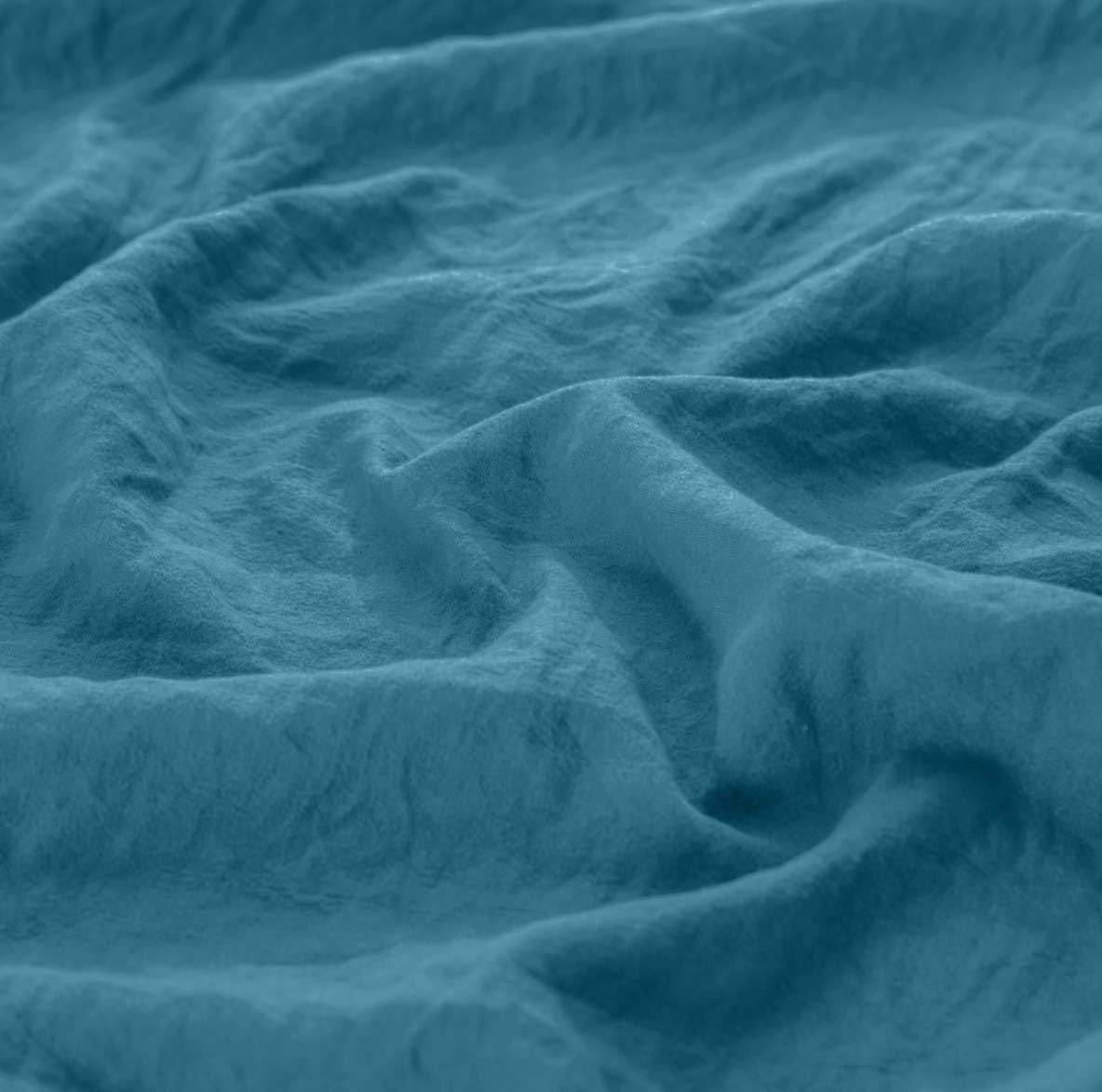 Prewashed Crinkle Sheet Set - Extra Soft Linen Style Microfiber Bed Sheets - Lightweight and Breathable Bed Sheets for All Season Comfort - Deep pocket, Reinforced Elastic Corner Straps