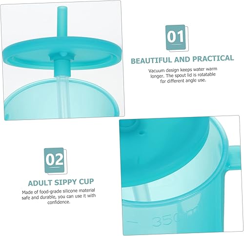 Miniatura 8 de FOMIYES Cuppatient 2pcs para disfagia limitada - y flujos de sopa pacientes control adultos cuidado dos independencia con asas Alimentación postrada