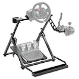 Hottoby X-Shaped Foldable Racing Steering Wheel Stand With Seat Fixing Slot and Water Cup Holder Fit for Logitech/Thrustmaster/Moza G29, G920, G923, T300RS Adjustable Racing Simulator Cockpit No Wheel