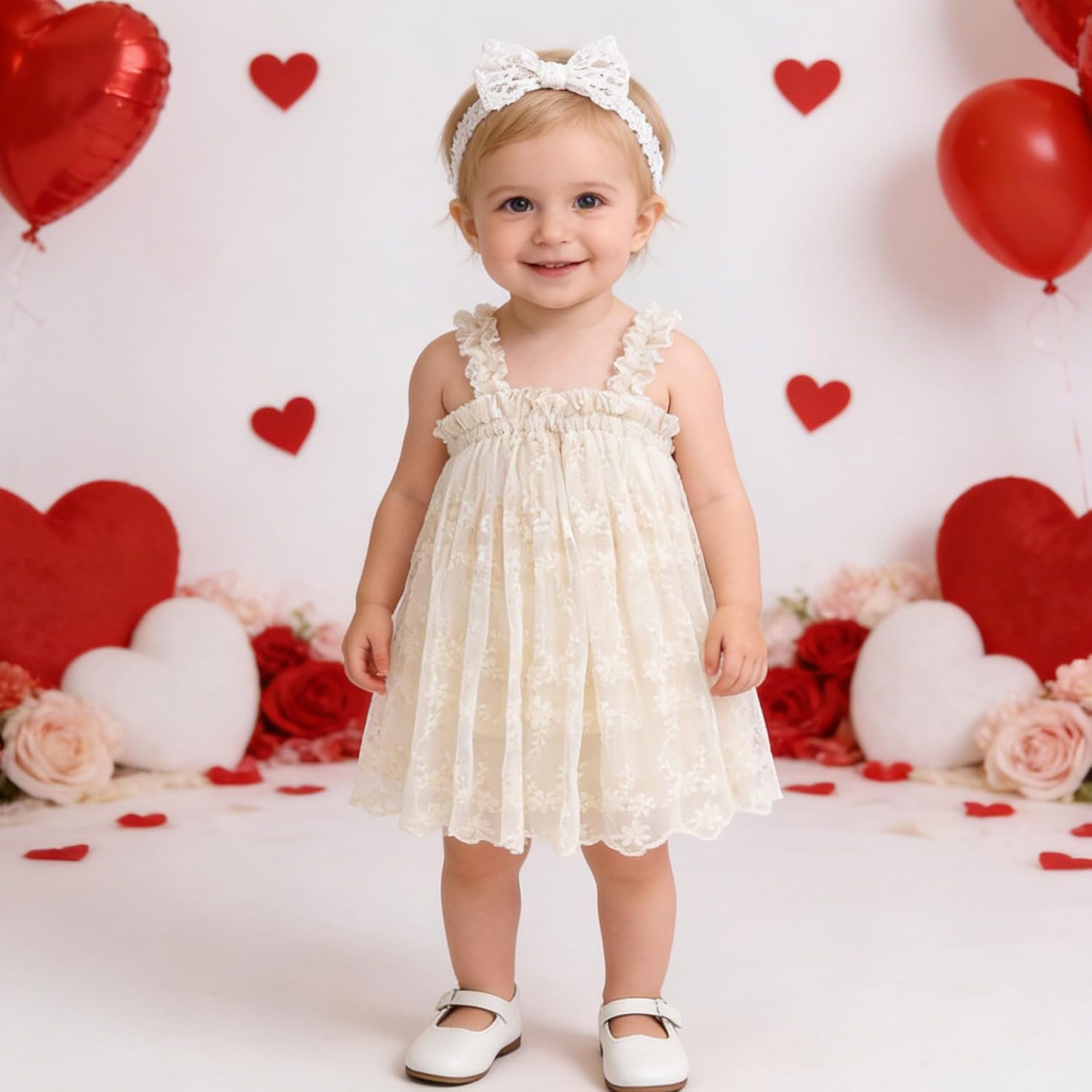 Baby Girls 1st Birthday Girl Outfit Butterfly Tulle Dress with Headband Princess Party Outfits Toddler Gift 3M-3T