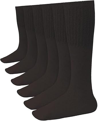 Diamond Star 6 Pairs Mens Tube Socks, Over the Calf Cushioned Cotton Knee High Athletic Socks, Big and Tall