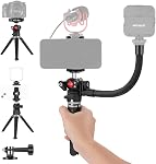 NEEWER Webcam Stand Tripod for Desk, Mini Desktop Tripod with Cell Holder Compatible with Logitech Anker Emeet Webcam Ring Light for Video Recording Live Streaming Zoom Call, Max Load 2.2lb/1kg, ST45B