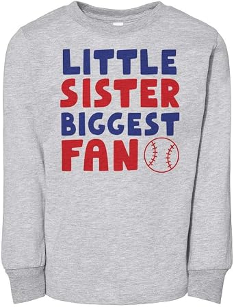 Little Sister Biggest Fan Toddler Kids Long Sleeve T-Shirt