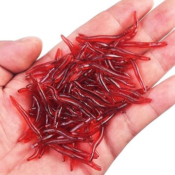 Valkyrie 3.5cm Artificial Silicone Worm Fish Food with 200 Scented Boxes - Realistic Appearance - Perfumed - Locked Box