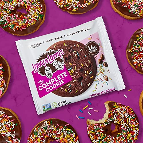 Lenny & Larry's The Complete Cookie, Chocolate Donut, 16g Plant Protein, Vegan, Non-GMO, 4 Ounce Cookie (Pack of 12) - Thumbnail 3