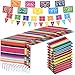 10 Pack 14 x 84 in Mexican Serape Table Runners, 29 Pcs Papel Picado Banner, Fiesta Hanging Banner and Pennant Flag Banner Colorful Bunting Banner for Mexican Theme Party (Rose, Blue, Orange, Yellow)