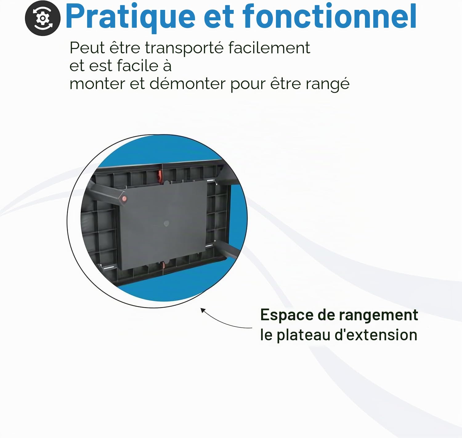 Tomaino - Ensemble de table et 6 chaises de jardin en plastique extensible, avec accoudoirs, empilable, pour l'extérieur, terrasse, salle à manger Norden (Noir)