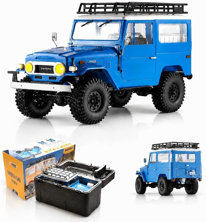 BEEZRC FMS 1/10 RC Crawler FJ40 Toyota Licensed, Off-Road RC