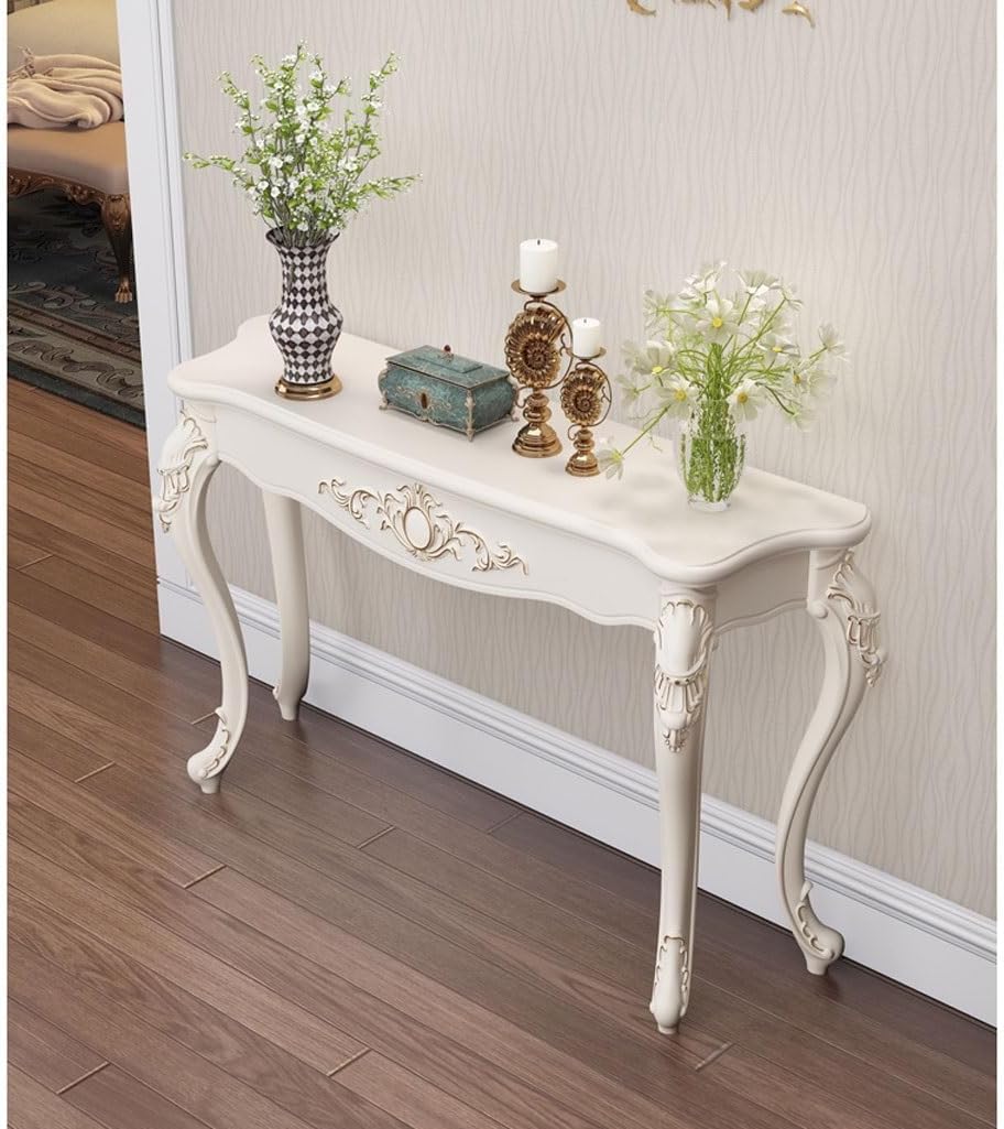 JITUIHOM Console Tables Table D'entrée Meuble Contre Le Mur Demi-Ronde Téléphone Décorative De Foyer Simple(31.49in)
