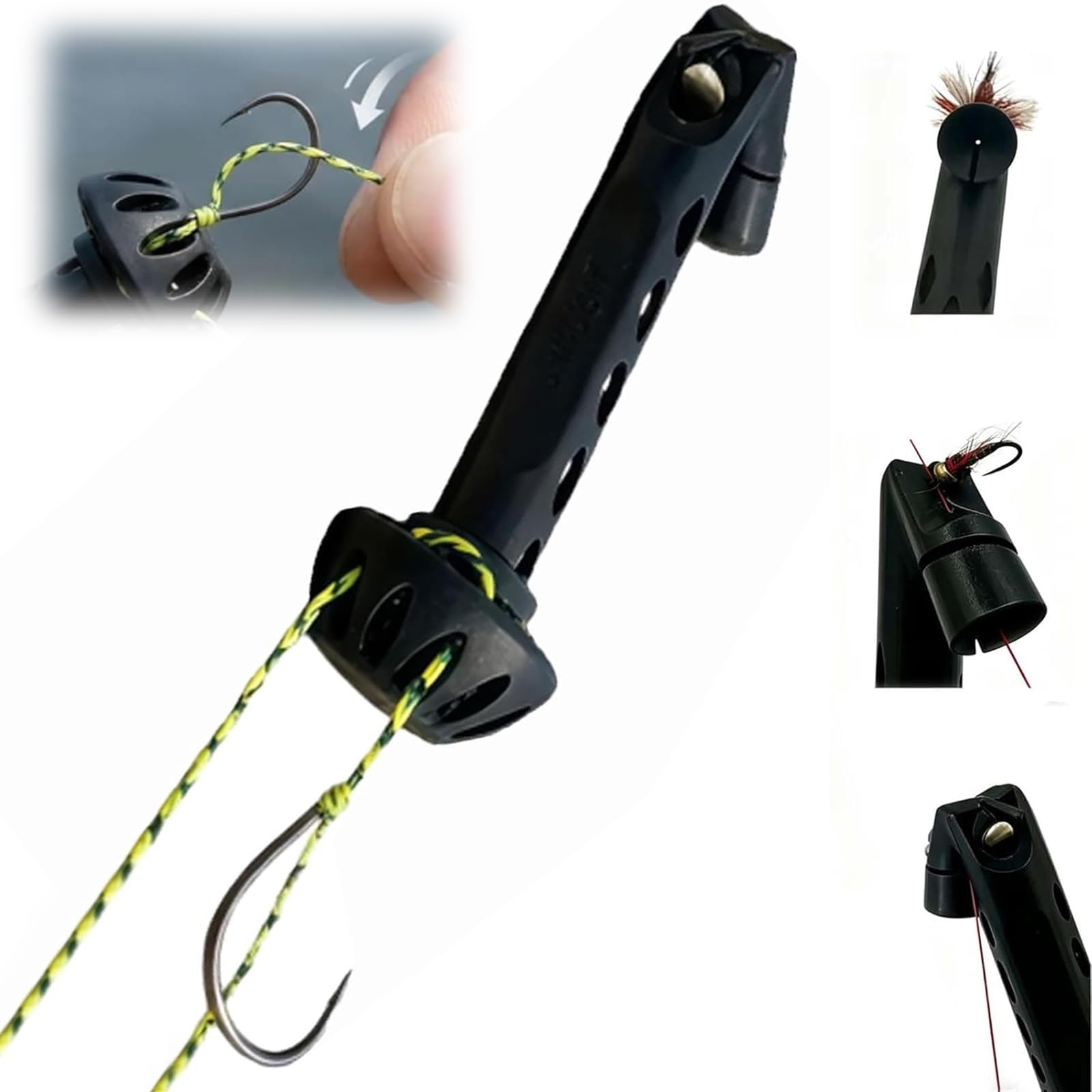 PGonline Fly Fishing Magnetic Fly Threader, infila mosche magnetico, aiuto per legare i nodi a mani libere, accessorio da pesca compatto e durevole per pescatori