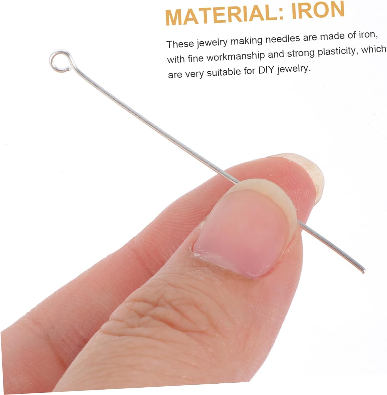 SEWACC 2bags Iron Nine Word Beading Needles Silver Metal DIY Jewelry Making Accessories for Connecting Beads Charms and Pendants for Bracelets and Earrings