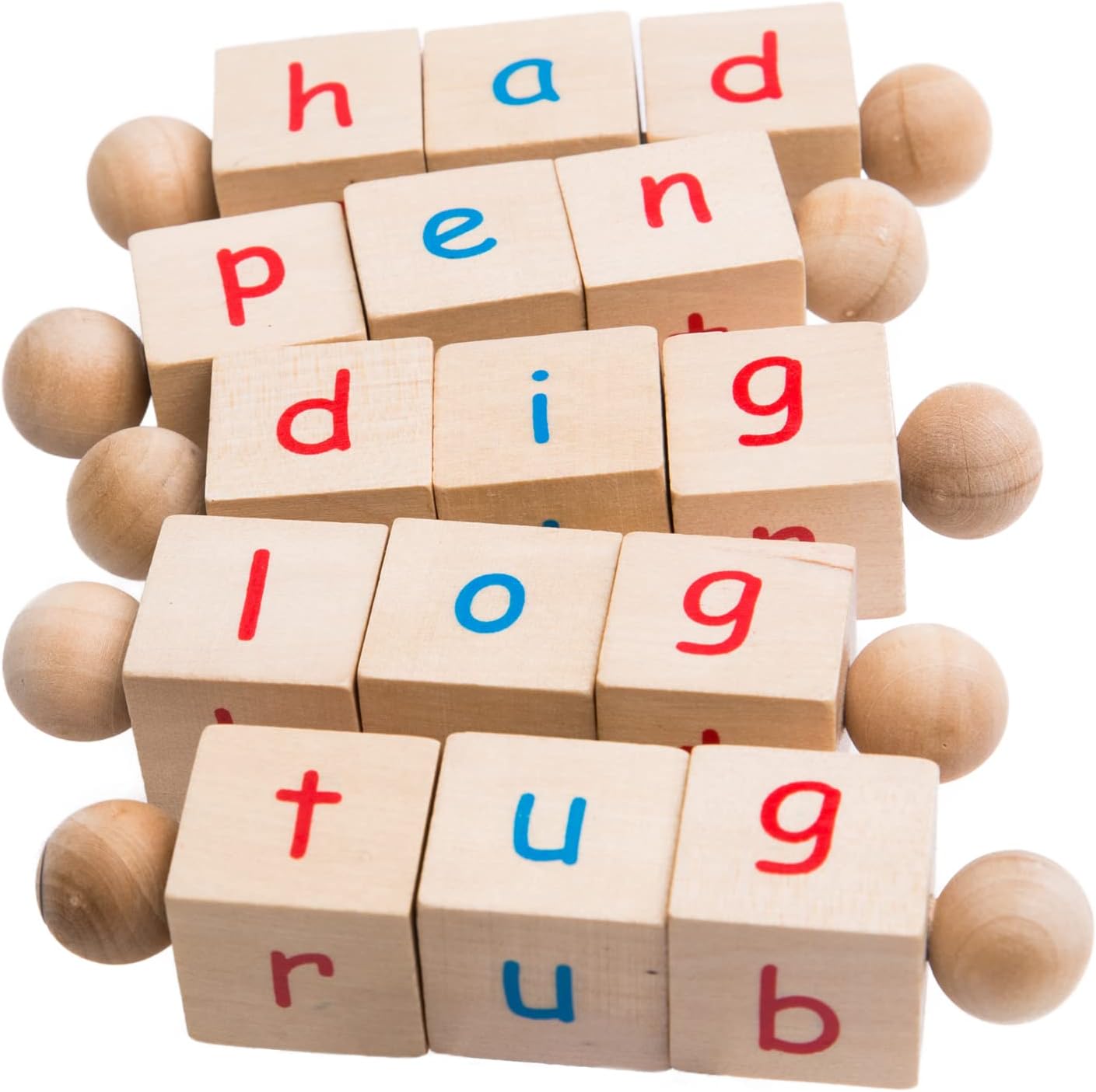 Montessori Alphabet Beginning Reader Letter Blocks, Phonics Games and Toys for Kindergarten Age Boys and Girls, Best Montessori Toys for 3 4 5 and 6 Year Olds. CVC Builders Make Learning Fun!