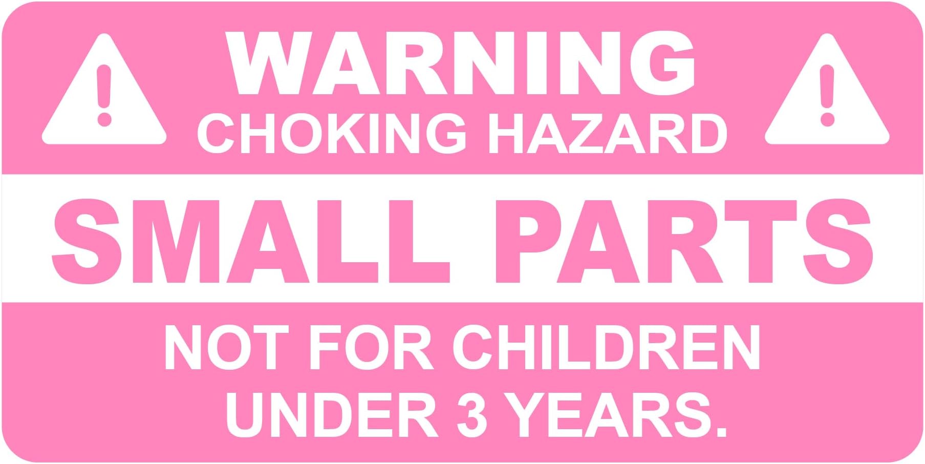 Small Parts Choking Hazard Warning Stickers, 1x2inch, 300pcs, Vinyl/PVC/Polypropylene, Cartoon Style, Single Use, Rectangular, 1.0 Count