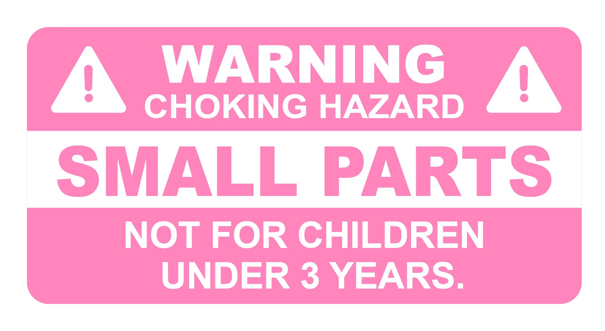 M MeshaKippa Small Parts Choking Hazard Warning Stickers, 1x2inch, 300pcs, Vinyl/PVC/Polypropylene, Cartoon Style, Single Use, Rectangular, 1.0 Count