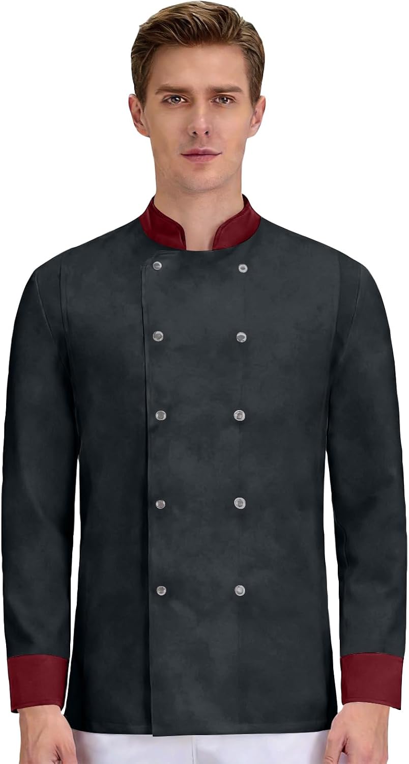 Chef Coat Men Women Outfit Button Closure Cook Long Sleeve Kitchen,Restaurant,Hotel Comfortable