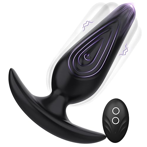 Anal Vibrators Sex Toys, Anal Plug Butt Plug Male Sex Toys for Men Prostate Massager w Remote Control & Full Silicone, Couples Men 12 Vibrating Anal Toys, Adult Mens Male Sex Toy Sex Toýs for Man - Black