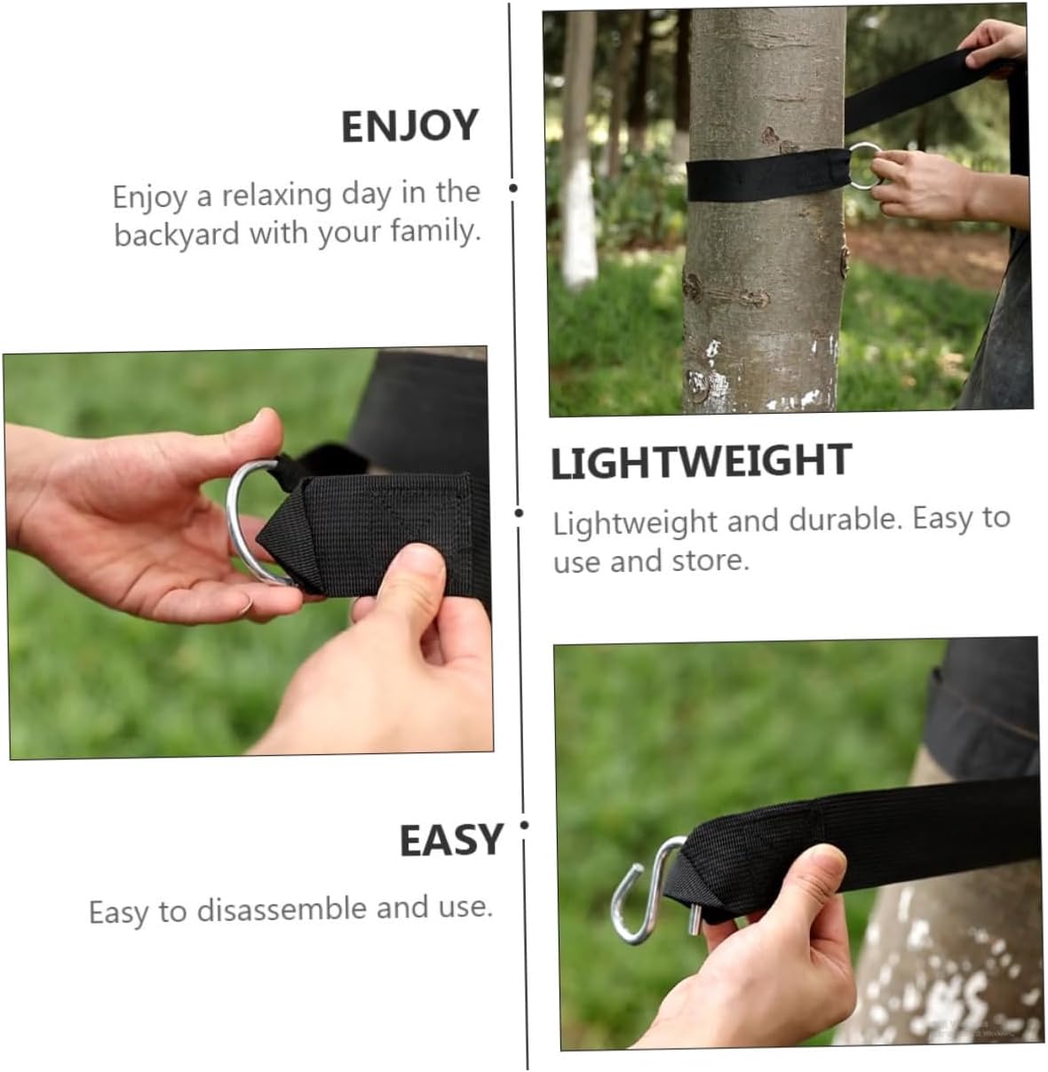 POPETPOP 6pcs Camping Hammock Straps with s Shape Hooks Tree Swing Hanging Straps for Outdoor Activities for Hammock Swings and Tire