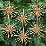 Soulchen 6 Pack 3.94 Inch Gold Star Ornament for Christmas Tree