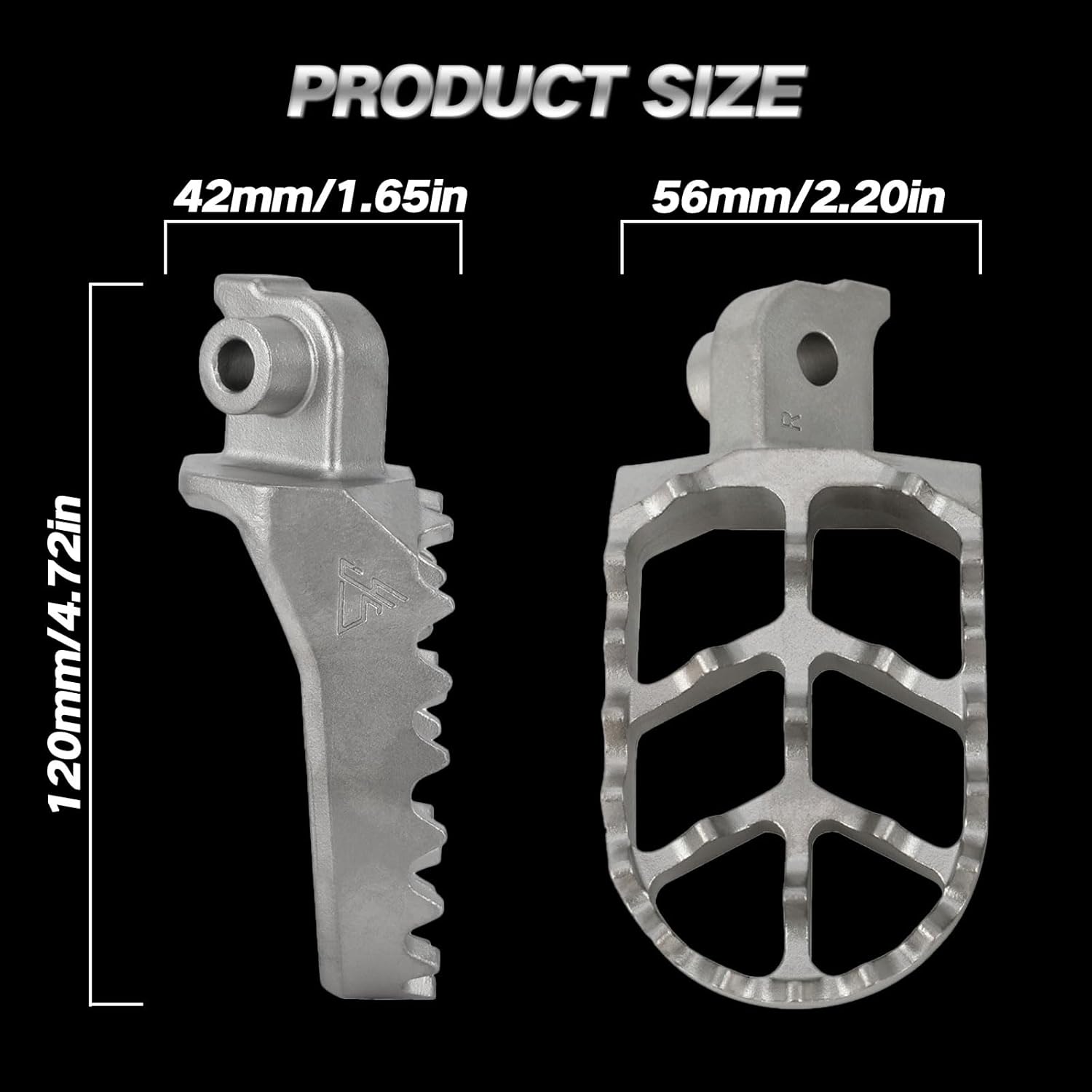 Dirt Bike Foot Pegs 304 Stainless Steel Footpegs Foot Rest Universal for CRF CR XR YZ TTR KX KLX PW 50 70 80 100 110 125 200 50cc-250cc Pit Bike