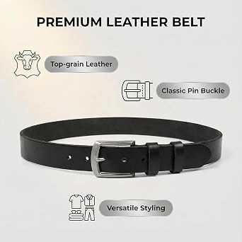 BELTER Men's Leather Belt 100% Full Grain Leather Belts for Men, Jeans Men Belt for Casual,Cowboy & Work Wear
