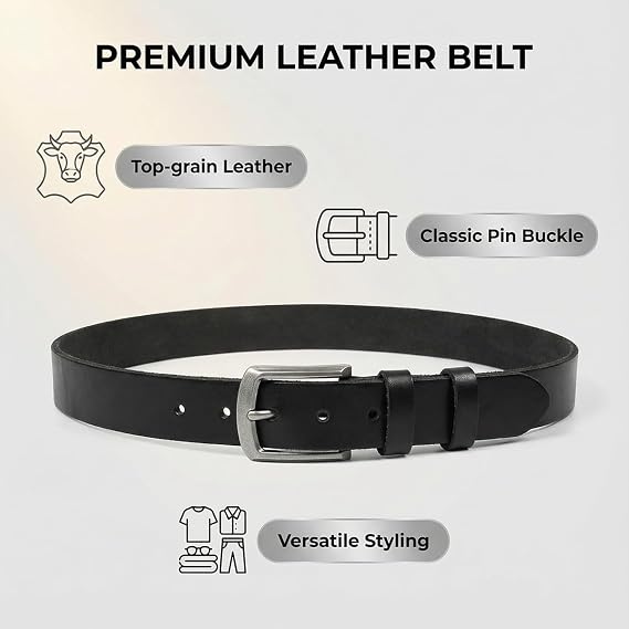 BELTER Men's Leather Belt 100% Full Grain Leather Belts for Men, Jeans Men Belt for Casual,Cowboy & Work Wear