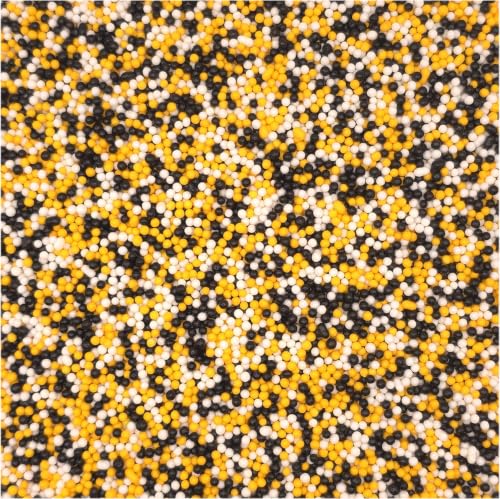NCS Black, Yellow & White Nonpareils Edible Sprinkles – Cupcake, Cake & Cookie Decorations, 7 oz