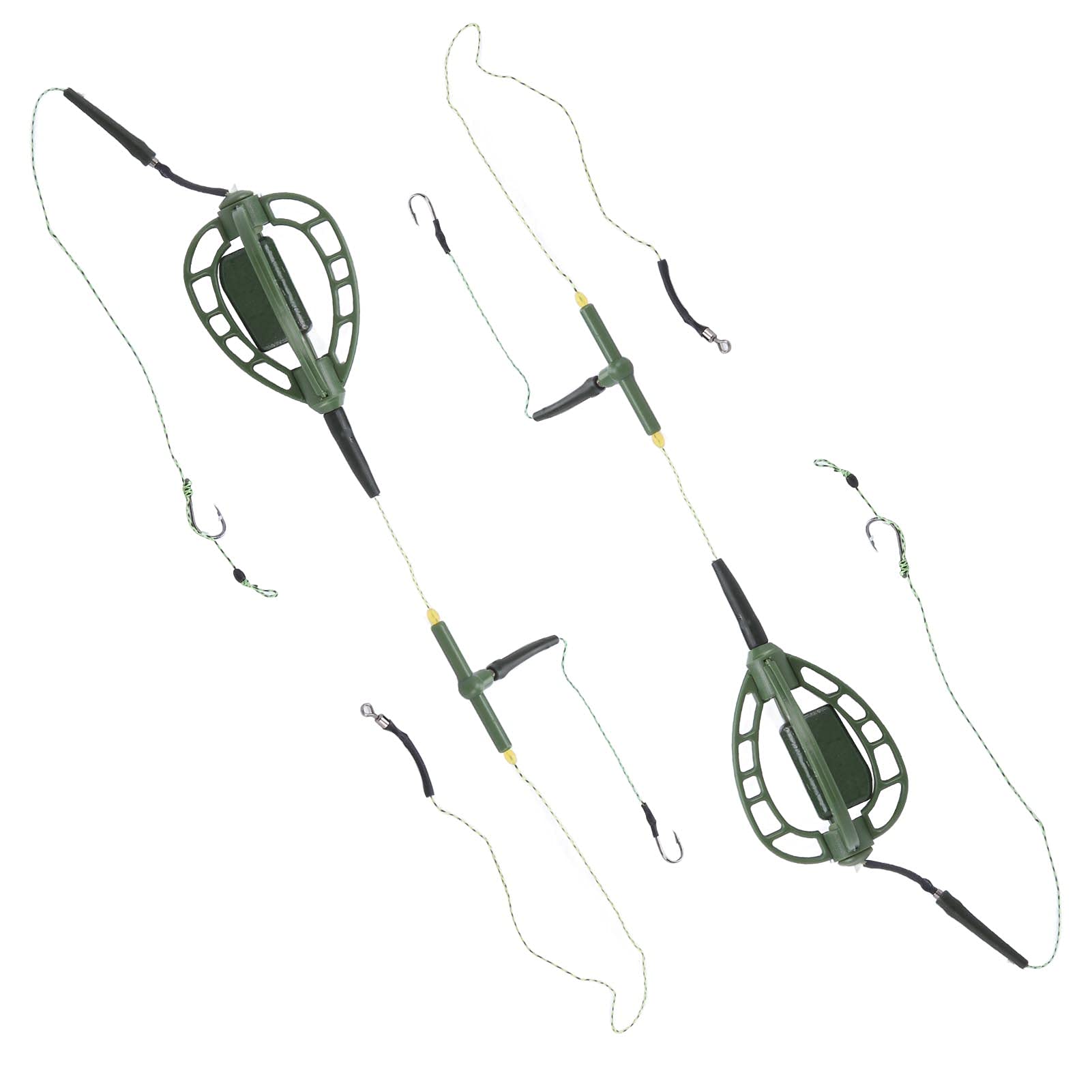 Alomejor Set di Alimentatori da Pesca da 2 Pezzi Dispositivo di Nidificazione di Carpe a Linea Lunga Set da Pesca Alimentatore per Esche da Pesca alla Carpa