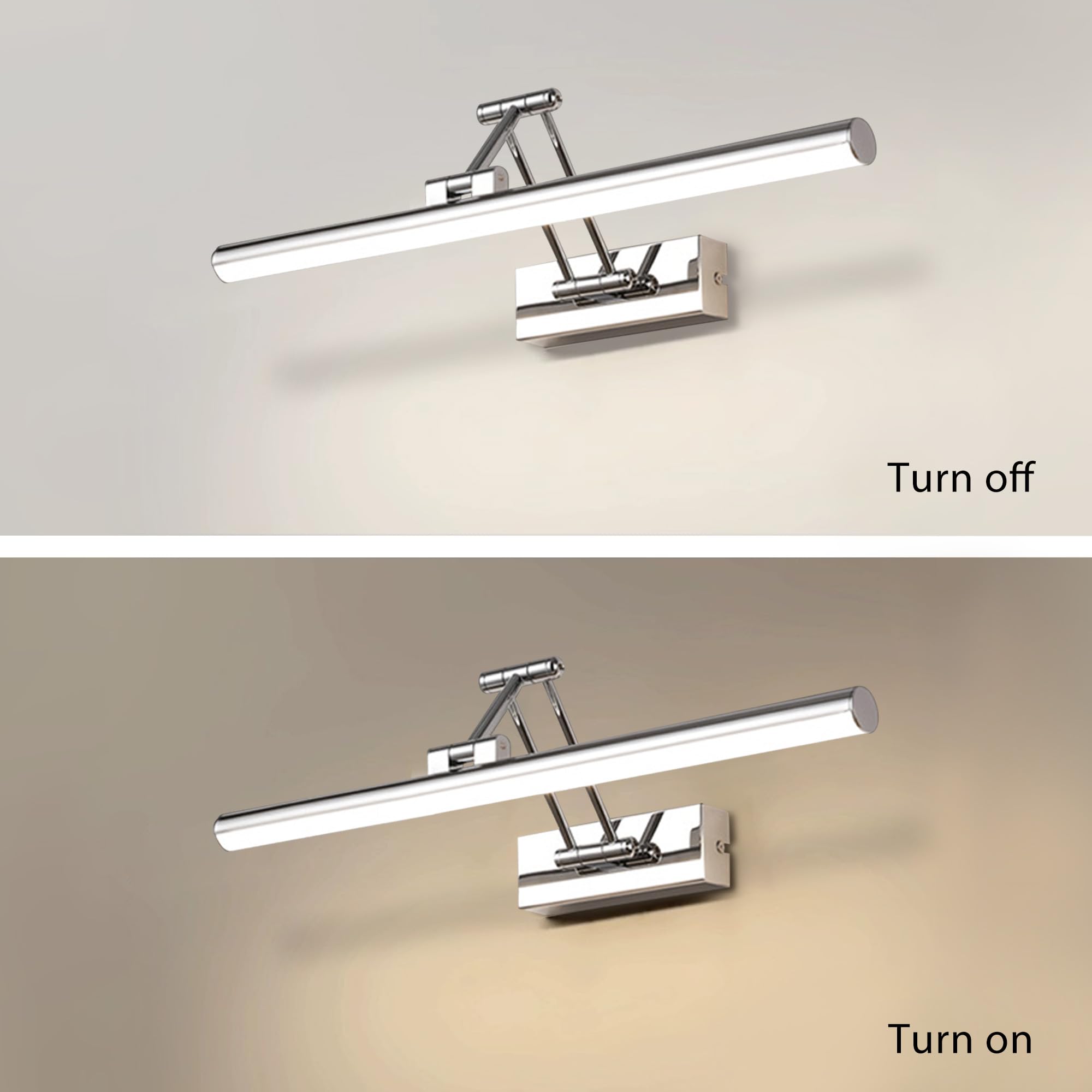 LED Spiegellampe 10 W 720 Lumen Bad Spiegel Lampe Neutralweiß 4000 K Badezimmer Lampe IP44 Wasserdicht Kein Flicker 230 V (Chroom, 40 cm)