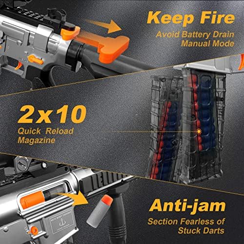 Automatic Toy Gun M416 Auto-Manual Toy Foam Blaster & Gun with 120 Darts, Shooting Games Toys for kids with Scope - Toys for 6 Year Old Boys & Girls Christmas