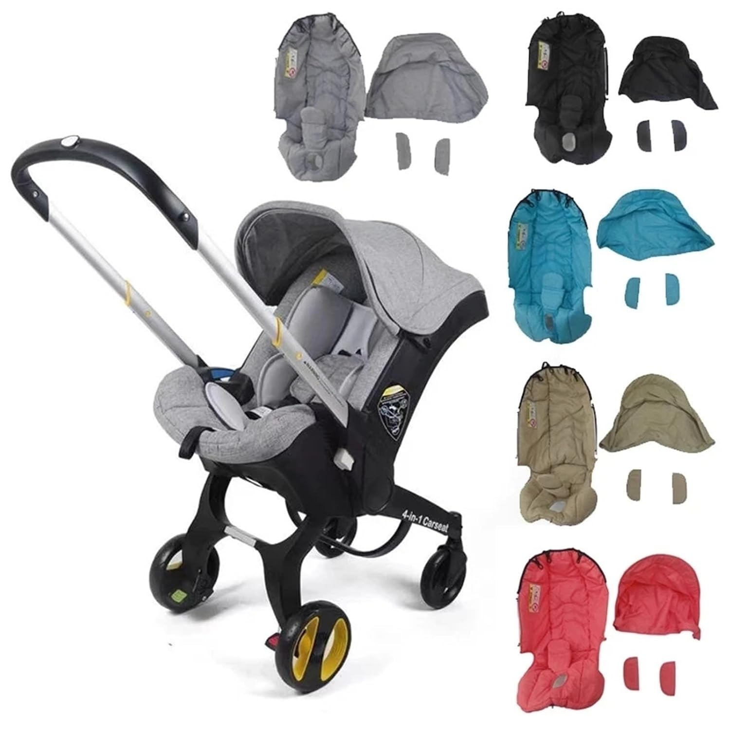 Baby Stroller Accessories for Doona Car Seat Stroller Fabric Replacement Rain Cover Winter Footmuff Storage Bag Cushion Mat(Black)