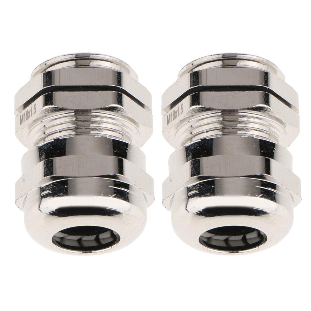 ATORSE™ 2 Pieces Metal Waterproof Connector Cable Gland Connector M18 X 1.5-image-17