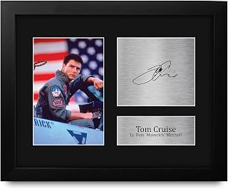 HWC Trading Tom Cruise Top Gun Maverick Framed Gifts Printed Signed Autograph Picture for Movie Memorabilia Fans - US Letter Size