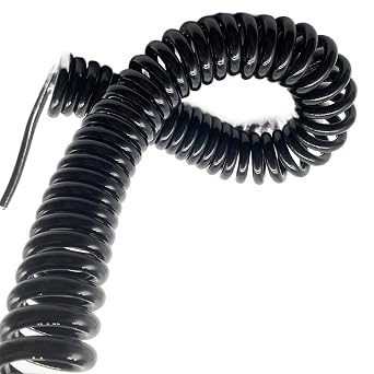 Retractable Coiled Coil Cord, 4 Core Telescopic Elasticity Cable 1.5mm Square Spring Wire Oil Resistance Pure Copper Power Cord Spiral ExtensionStretch 2 Meter